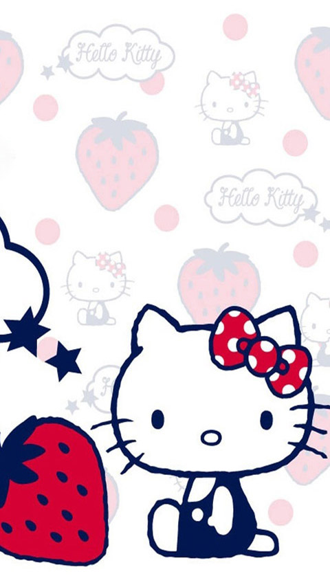哈喽kitty爱草莓安卓手机壁纸下载-安卓网