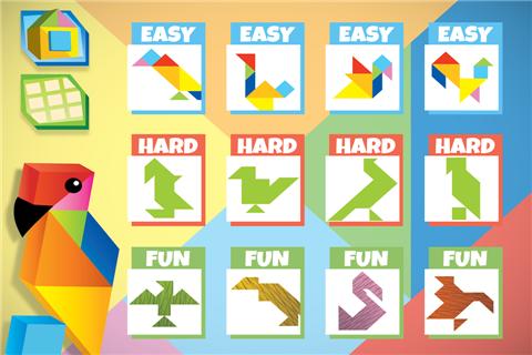 七巧板拼图:鸟类 swipea tangram puzzles: birds